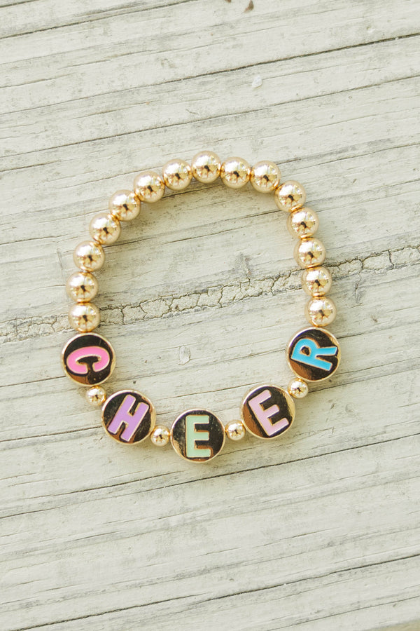 Girls: Affirmations Gold Cheer Bracelet