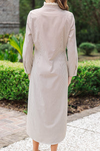 Sway With Me Brown Midi Dress