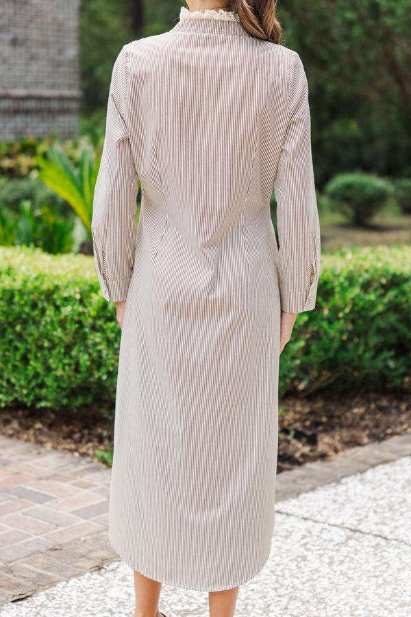 Sway With Me Brown Midi Dress