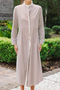 Sway With Me Brown Midi Dress