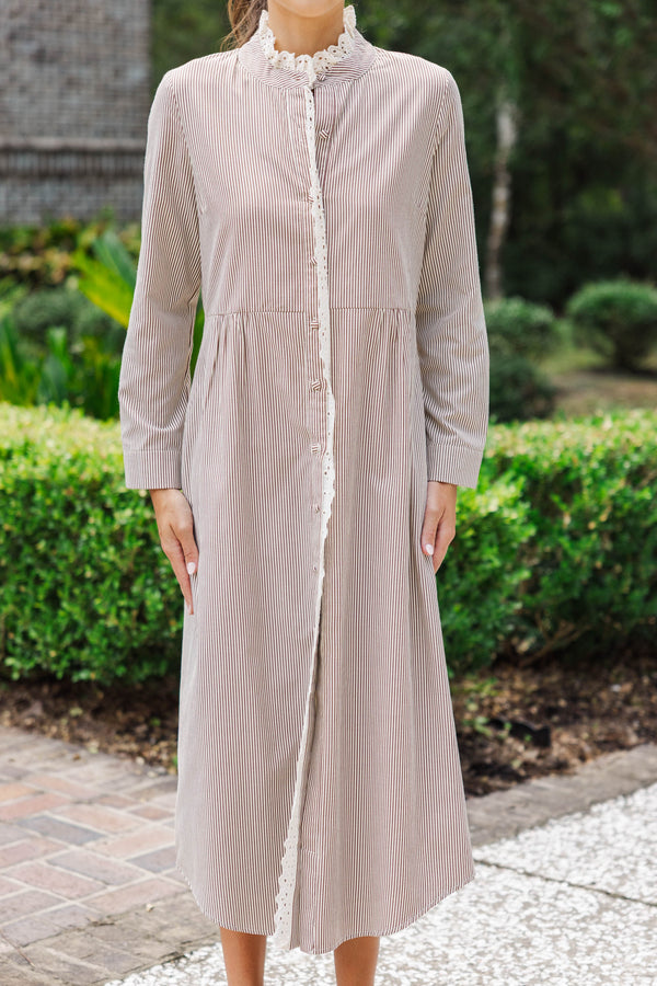 Sway With Me Brown Midi Dress