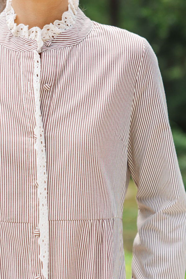 Sway With Me Brown Midi Dress