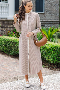 Sway With Me Brown Midi Dress