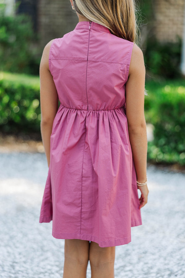 Girls: A Sprinkle Of Joy Magenta Bow Dress