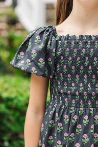 Girls: Just As You Were Black Medallion Babydoll Dress