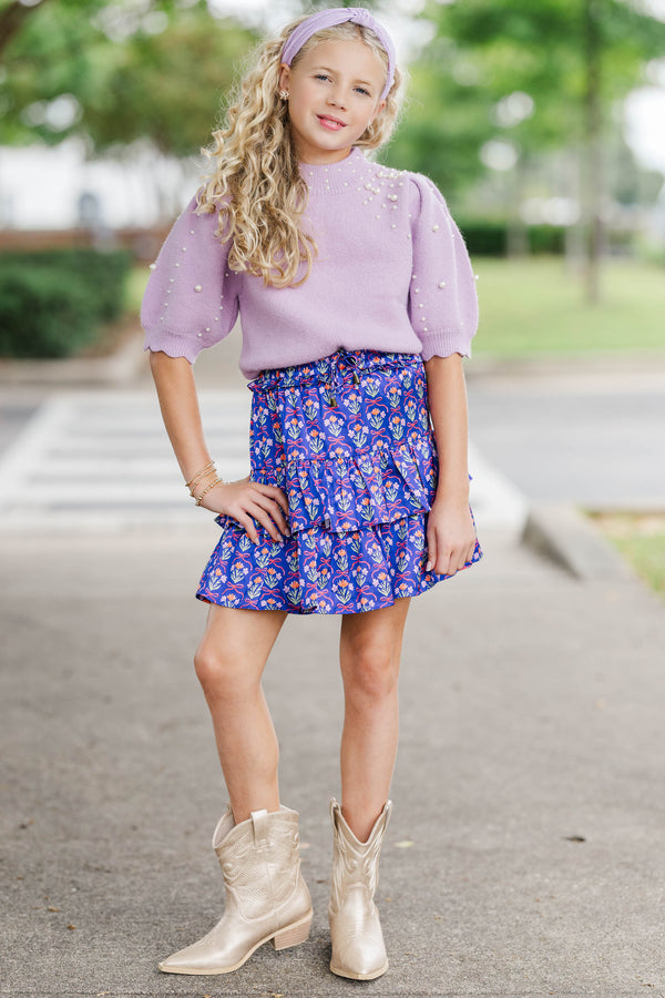 Girls: Sweet Like Sugar Lavender Pearl Sweater