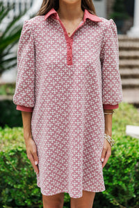 Act With Love Mauve Medallion Dress