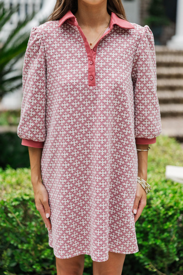 Act With Love Mauve Medallion Dress