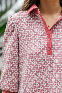 Act With Love Mauve Medallion Dress