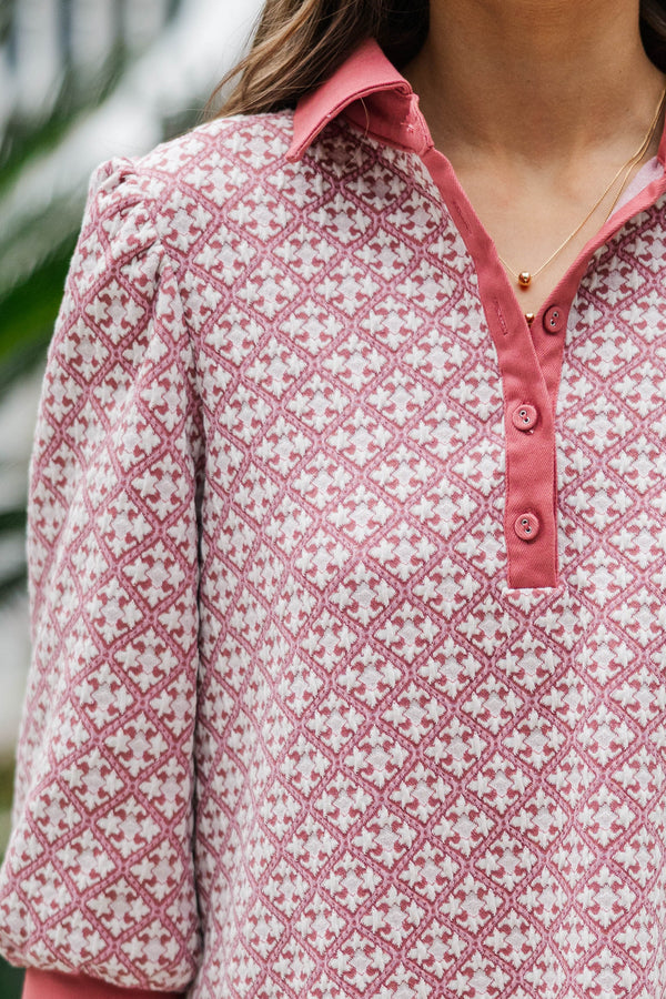 Act With Love Mauve Medallion Dress