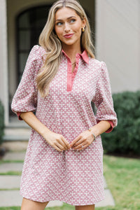 Act With Love Mauve Medallion Dress