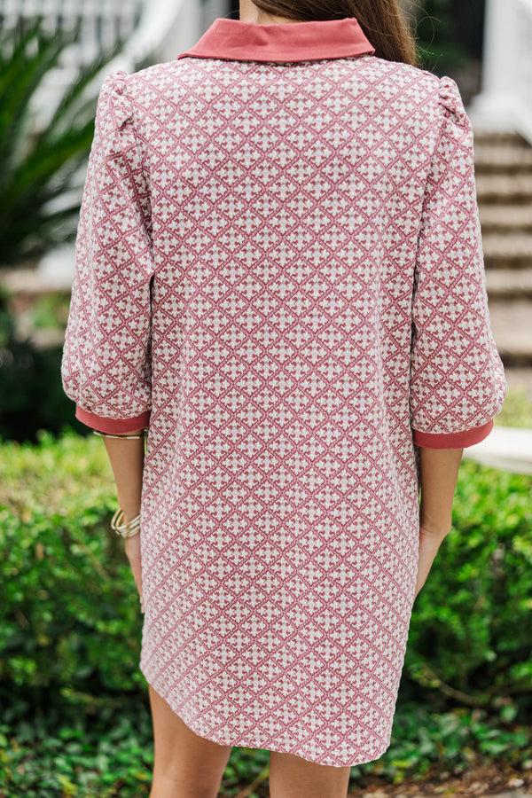 Act With Love Mauve Medallion Dress