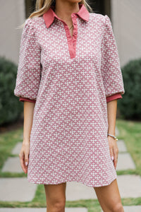 Act With Love Mauve Medallion Dress