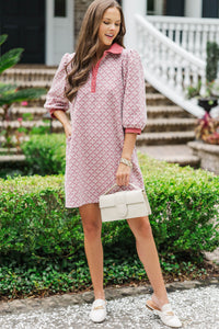 Act With Love Mauve Medallion Dress