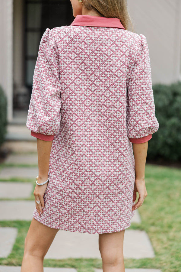 Act With Love Mauve Medallion Dress