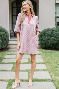 Act With Love Mauve Medallion Dress