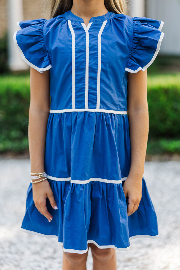 Girls: At This Time Navy Blue Babydoll Dress – Shop the Mint