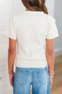 Girls: All In Your Head Cream Floral Sweater
