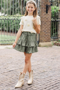 Girls: All In Your Head Cream Floral Sweater