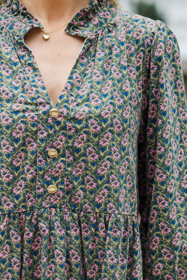 All Up To You Emerald Green Medallion Dress