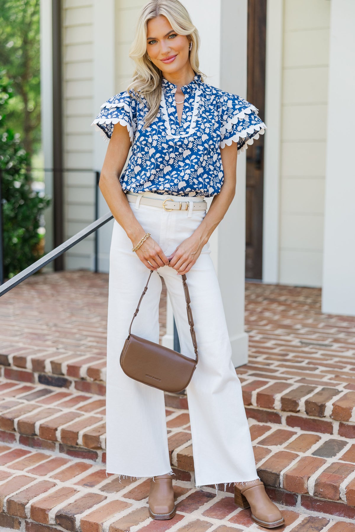 Back To Good Navy Blue Floral Blouse – Shop the Mint