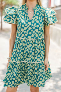 Come For It Green Floral Babydoll Dress