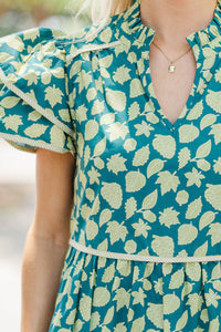 Come For It Green Floral Babydoll Dress