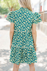 Come For It Green Floral Babydoll Dress