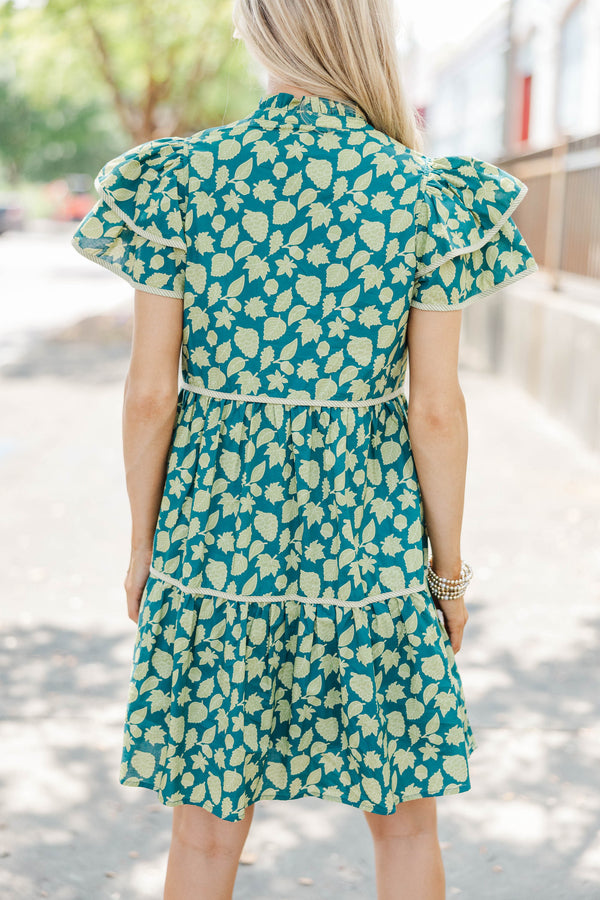 Come For It Green Floral Babydoll Dress