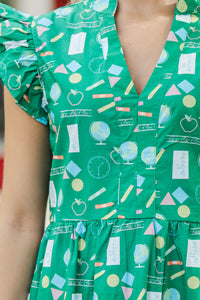 Created Beauty Green Toile Midi Dress