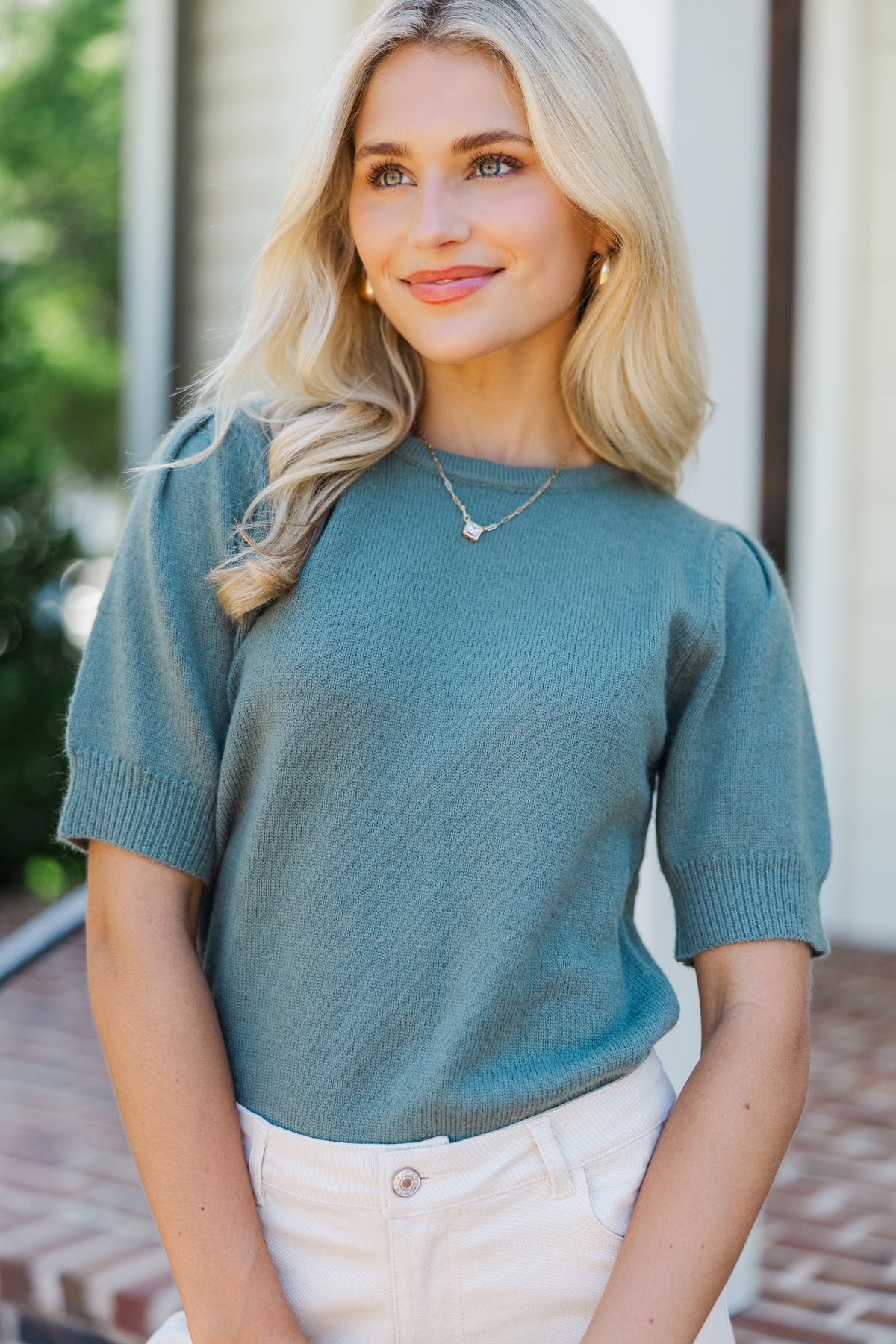 Crowd Pleaser Olive Green Short Sleeve Sweater – Shop the Mint