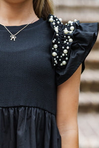 Girls: Everyday Dreaming Black Embellished Dress