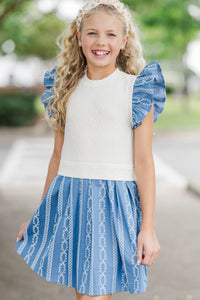 Girls: The Light In Everything Blue Striped Dress