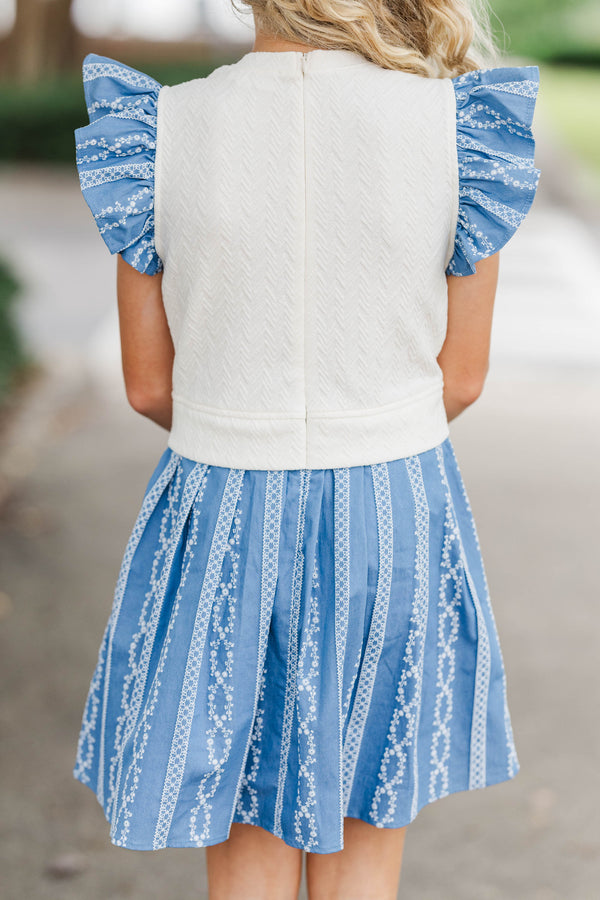 Girls: The Light In Everything Blue Striped Dress