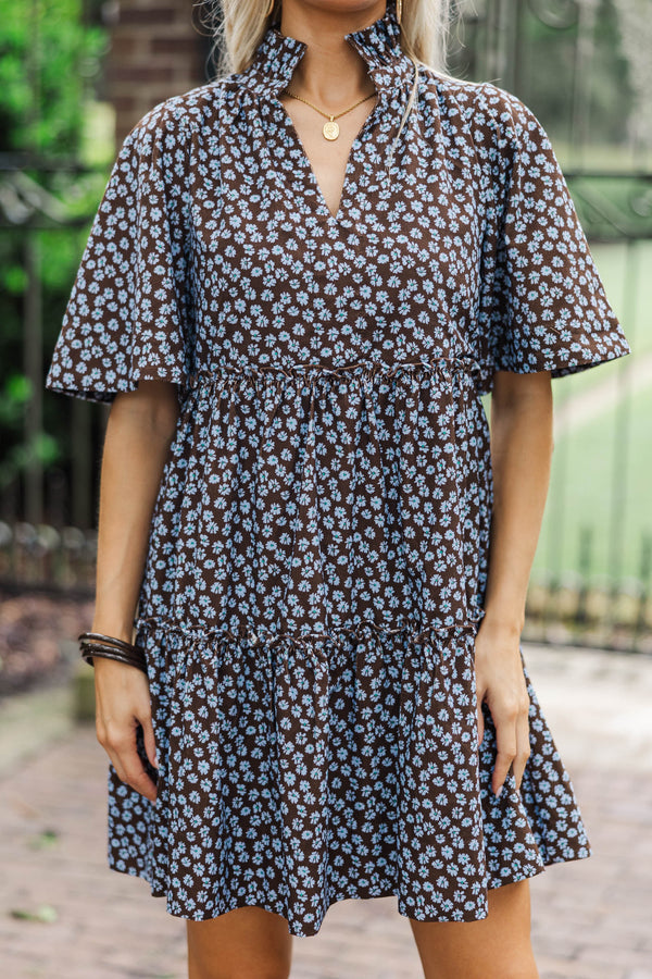 Feeling Your Best Brown Ditsy Floral Babydoll Dress – Shop the Mint