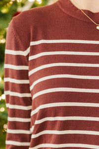 NURSING COLLECTION: Simple Truth Chocolate Brown Striped Sweater