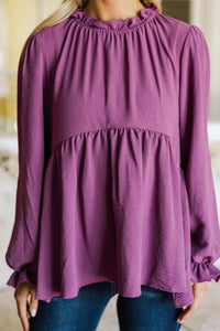 NURSING COLLECTION: Making Moves Plum Ruffled Blouse
