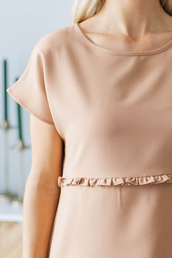 NURSING COLLECTION: Hello Beautiful Camel Top