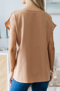 NURSING COLLECTION: Hello Beautiful Camel Top