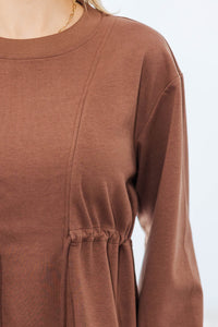 NURSING COLLECTION: Season Of Love Brown Drawstring Dress