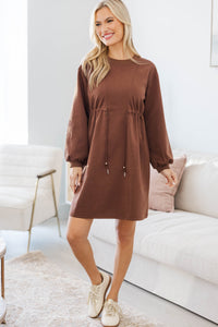 NURSING COLLECTION: Season Of Love Brown Drawstring Dress