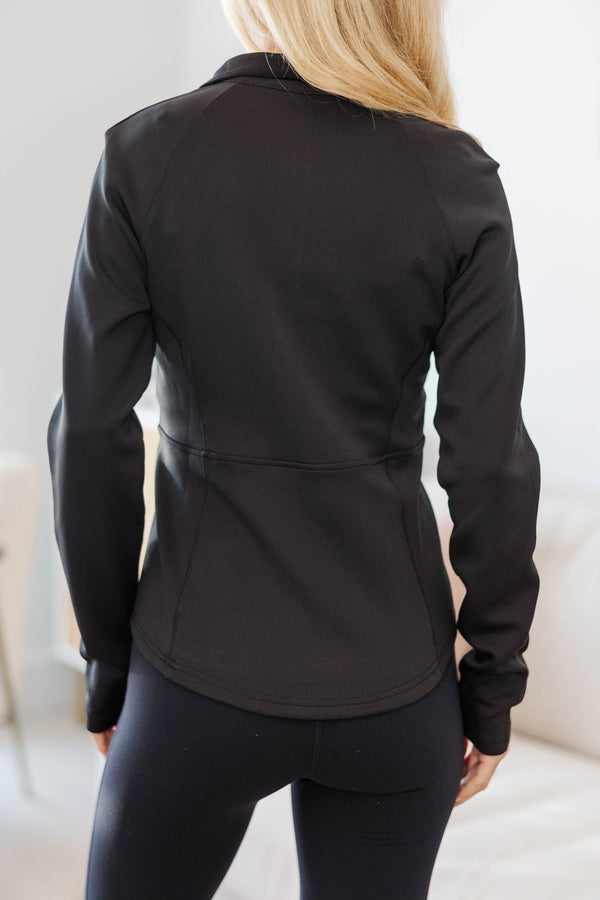 NURSING COLLECTION: Go-Time Black Half Zip Pullover