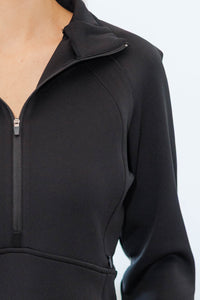 NURSING COLLECTION: Go-Time Black Half Zip Pullover