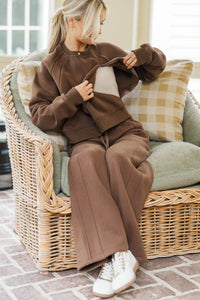 NURSING COLLECTION: Hold Me Near Brown Pullover