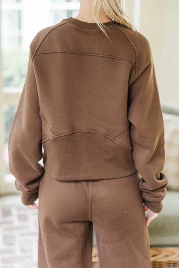 NURSING COLLECTION: Hold Me Near Brown Pullover
