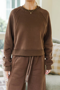 NURSING COLLECTION: Hold Me Near Brown Pullover