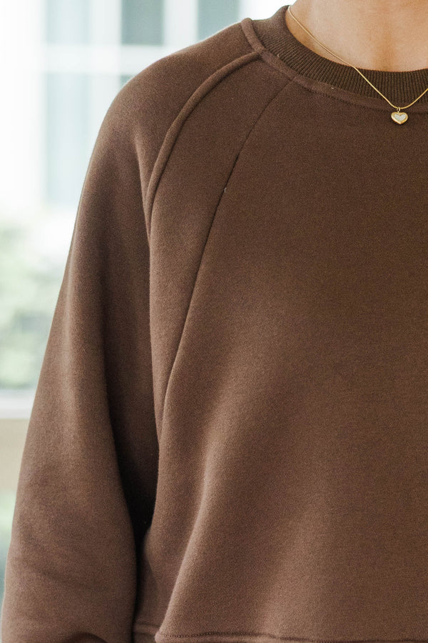 NURSING COLLECTION: Hold Me Near Brown Pullover