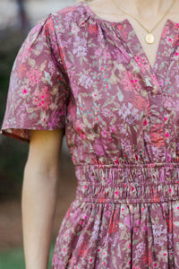 I'll Be Seeing You Brown Floral Maxi Dress