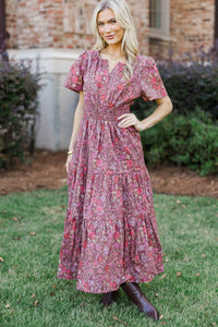 I'll Be Seeing You Brown Floral Maxi Dress
