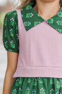 Girls: Playdate Fun Emerald Bow Print Dress